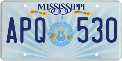 MS license plate APQ530