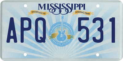 MS license plate APQ531