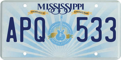 MS license plate APQ533
