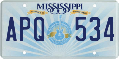 MS license plate APQ534