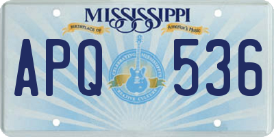 MS license plate APQ536