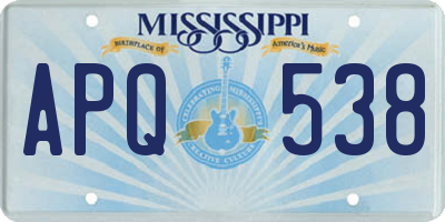 MS license plate APQ538