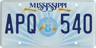 MS license plate APQ540