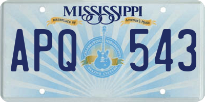 MS license plate APQ543