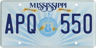MS license plate APQ550