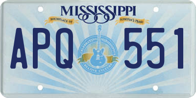 MS license plate APQ551