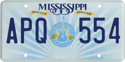 MS license plate APQ554