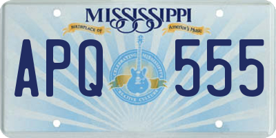 MS license plate APQ555