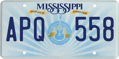 MS license plate APQ558