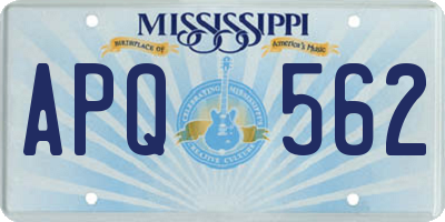 MS license plate APQ562