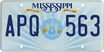 MS license plate APQ563