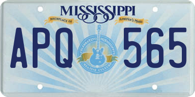 MS license plate APQ565