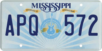 MS license plate APQ572