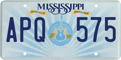 MS license plate APQ575