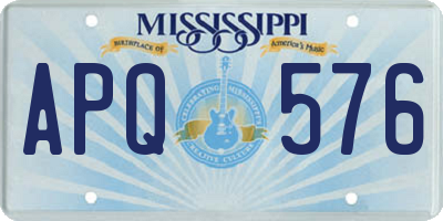 MS license plate APQ576