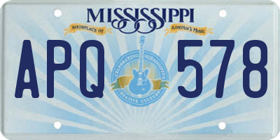 MS license plate APQ578