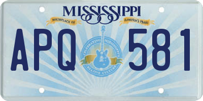 MS license plate APQ581