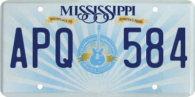 MS license plate APQ584