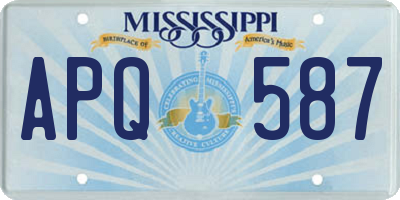 MS license plate APQ587