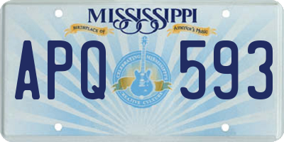 MS license plate APQ593
