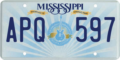 MS license plate APQ597