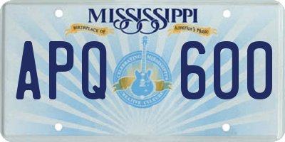 MS license plate APQ600