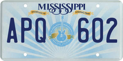 MS license plate APQ602