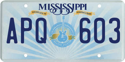 MS license plate APQ603