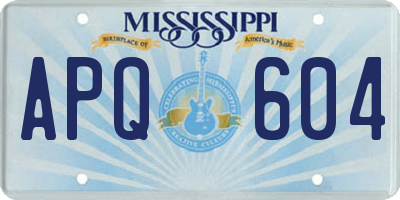 MS license plate APQ604
