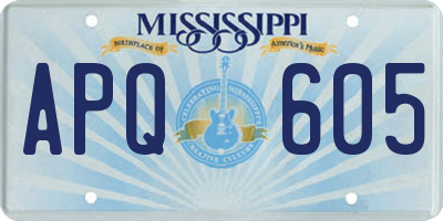 MS license plate APQ605
