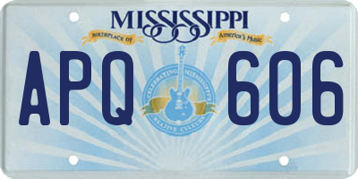 MS license plate APQ606