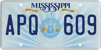MS license plate APQ609