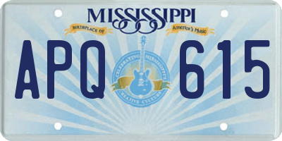 MS license plate APQ615