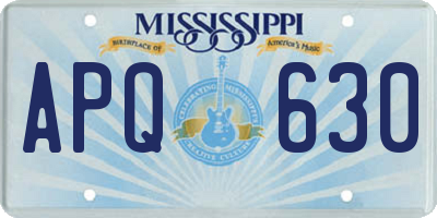 MS license plate APQ630