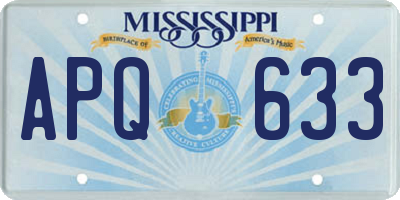 MS license plate APQ633