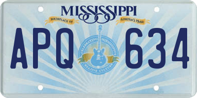 MS license plate APQ634