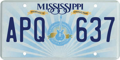 MS license plate APQ637