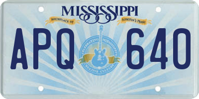 MS license plate APQ640