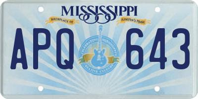 MS license plate APQ643
