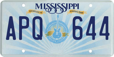 MS license plate APQ644