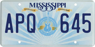 MS license plate APQ645