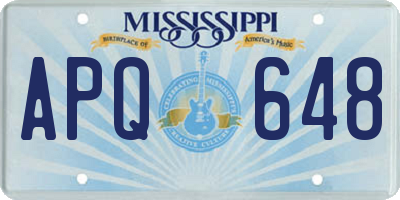 MS license plate APQ648