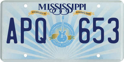 MS license plate APQ653