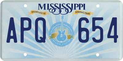 MS license plate APQ654