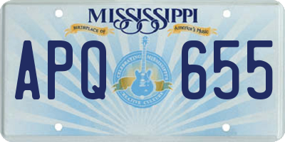 MS license plate APQ655