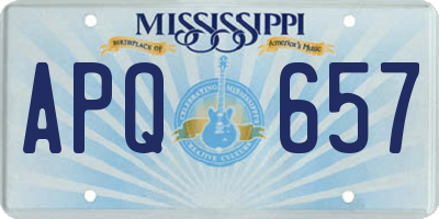 MS license plate APQ657