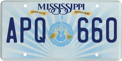 MS license plate APQ660