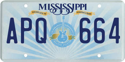 MS license plate APQ664