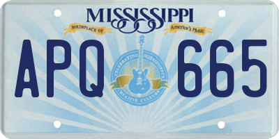 MS license plate APQ665