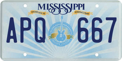 MS license plate APQ667